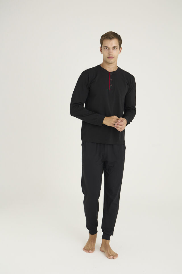 KLY 9136 Battal Midi Yaka Pijama Takımı