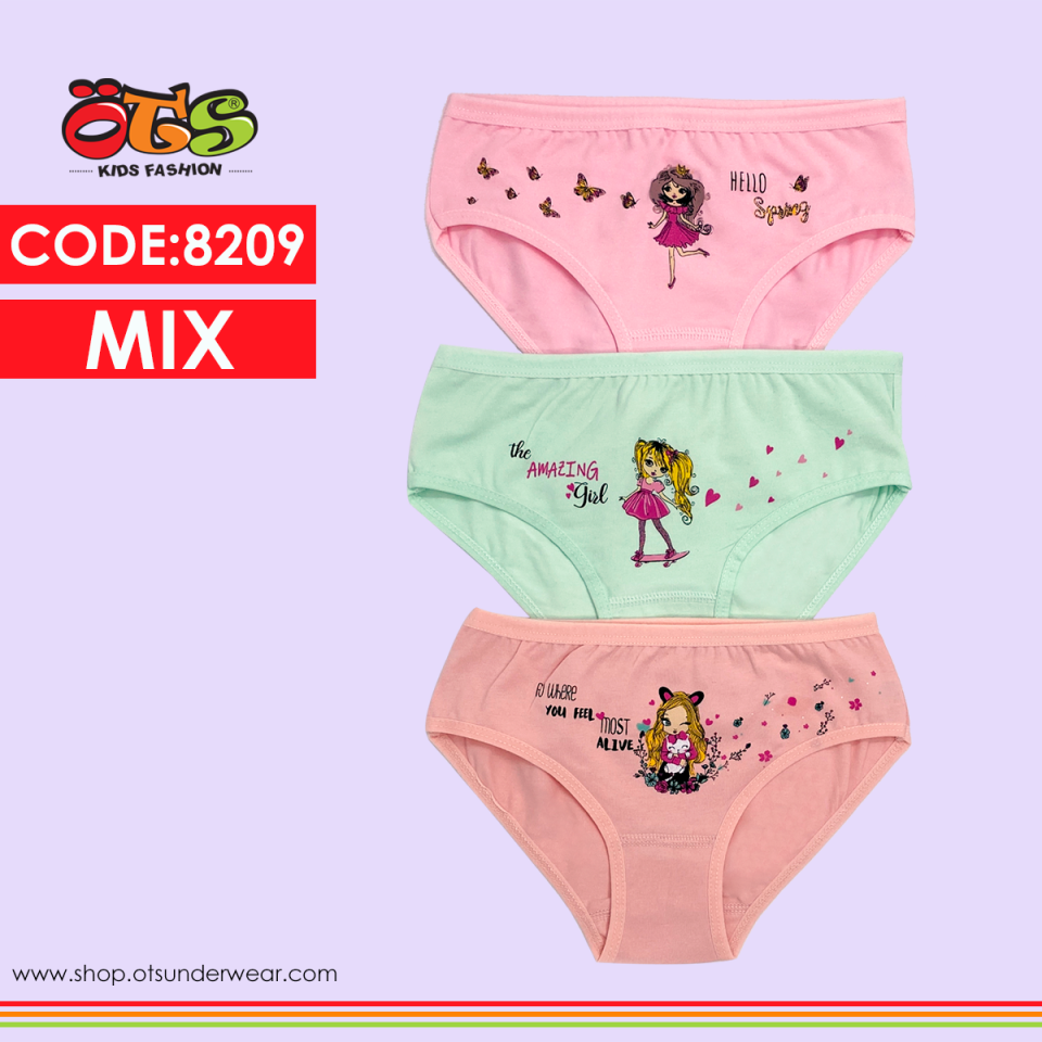 ÖTS 8209 Kız Çocuk Slip Külot