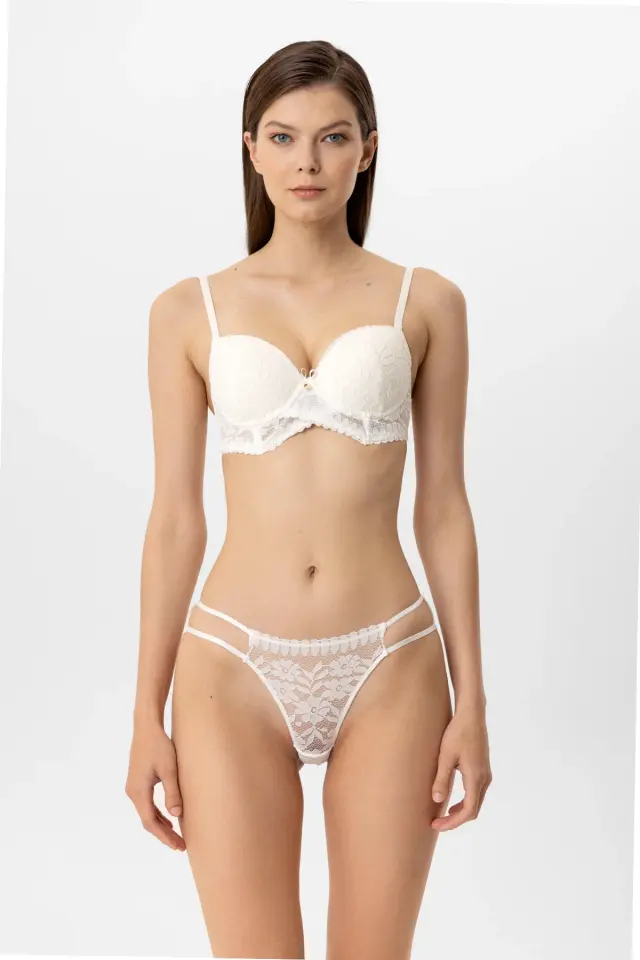 Pierre Cardin 4880 Madrid Balenli Boş Kap Dantelli Sütyen Takımı