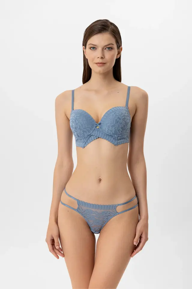 Pierre Cardin 4880 Madrid Balenli Boş Kap Dantelli Sütyen Takımı