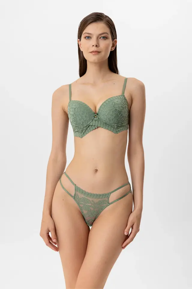 Pierre Cardin 4880 Madrid Balenli Boş Kap Dantelli Sütyen Takımı