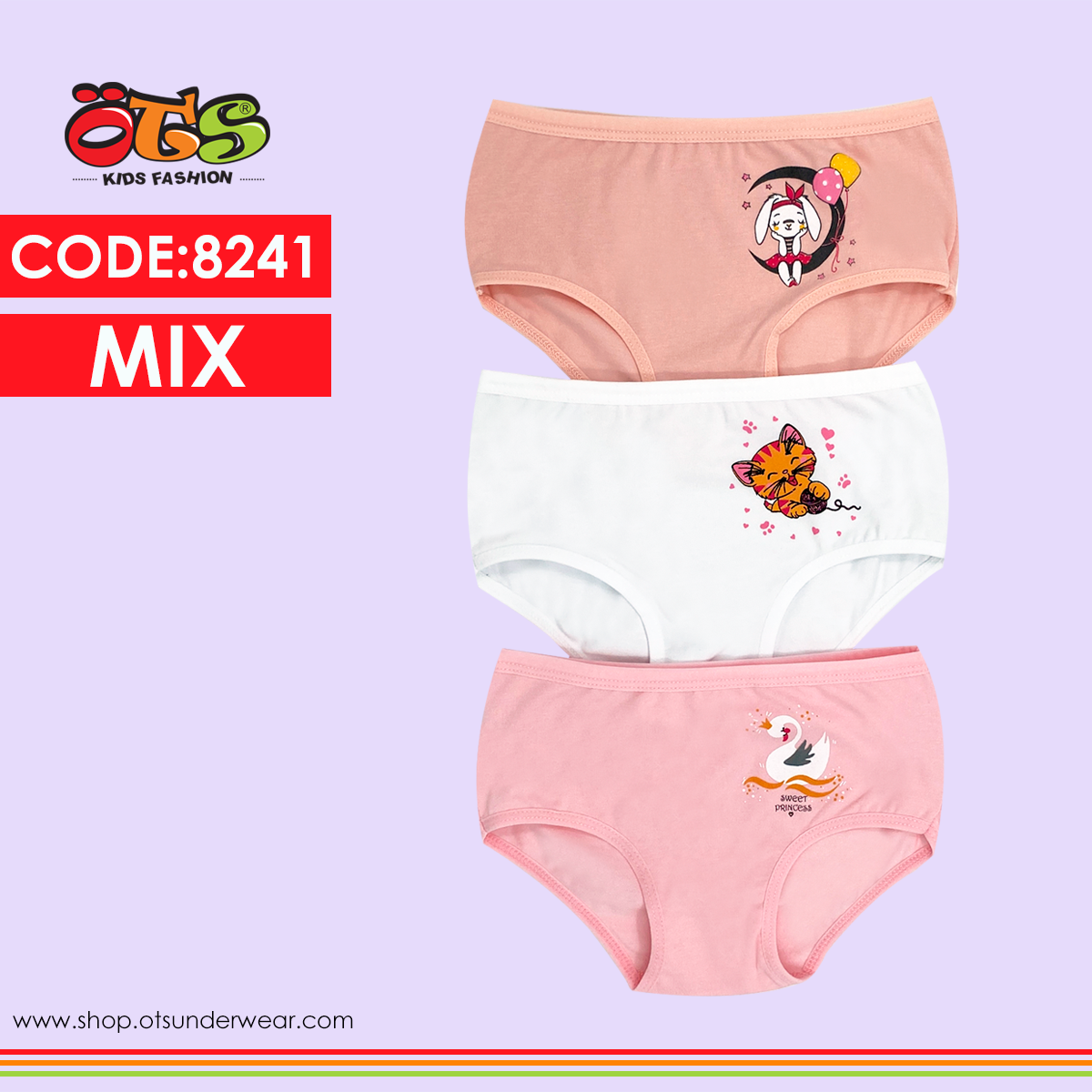 ÖTS 8241 Kız Çocuk Slip Külot