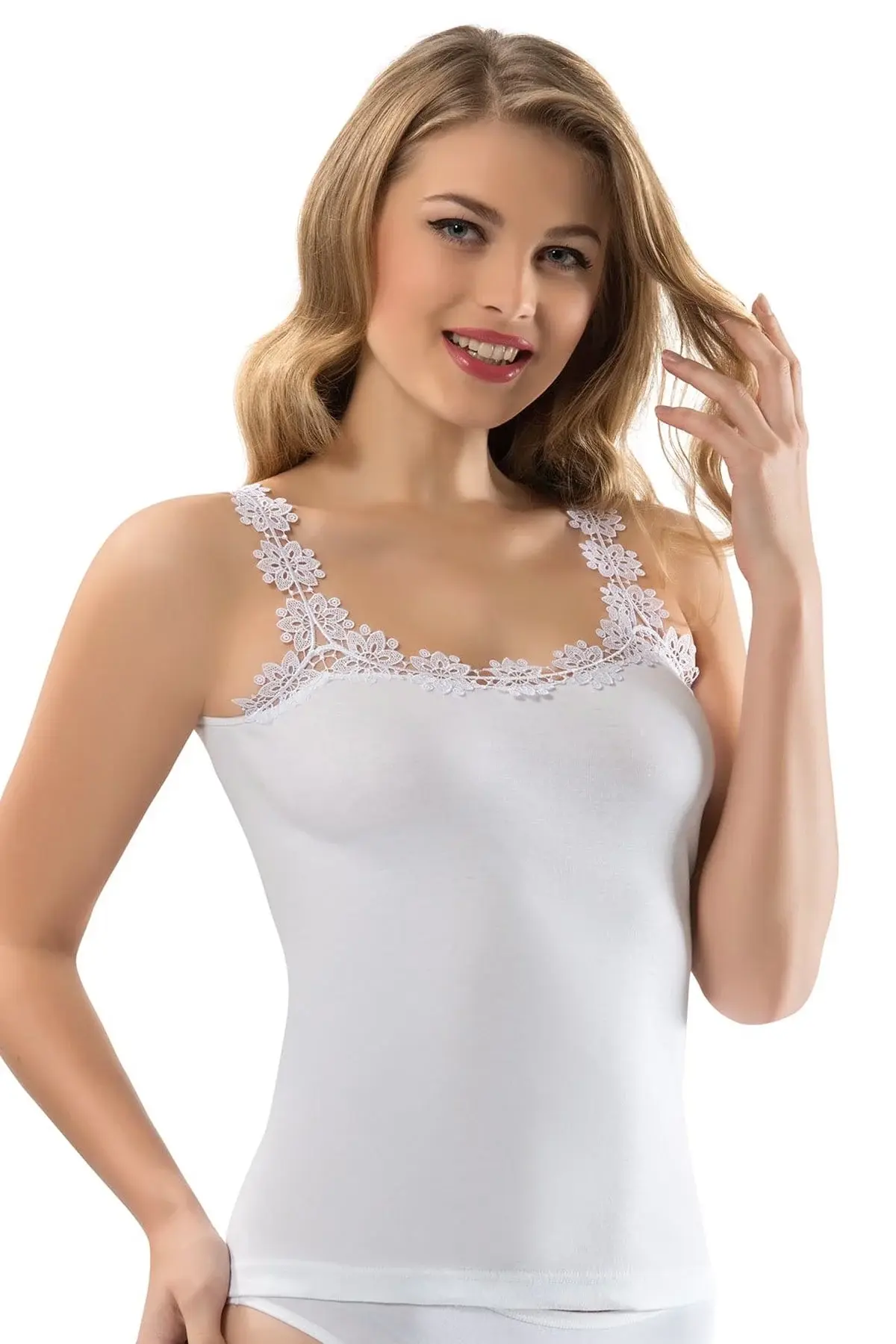ERDEM Güpürlü Kaşkorse Bayan Atlet 2104 - 3'lü Paket