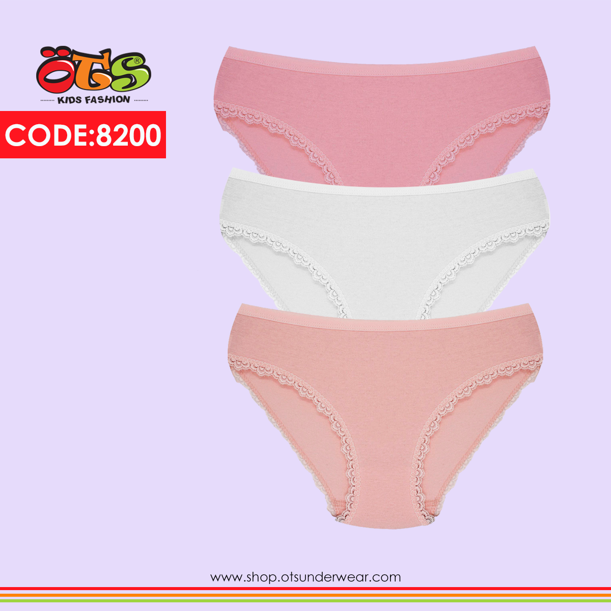 ÖTS 8200 Kız Çocuk Slip Külot