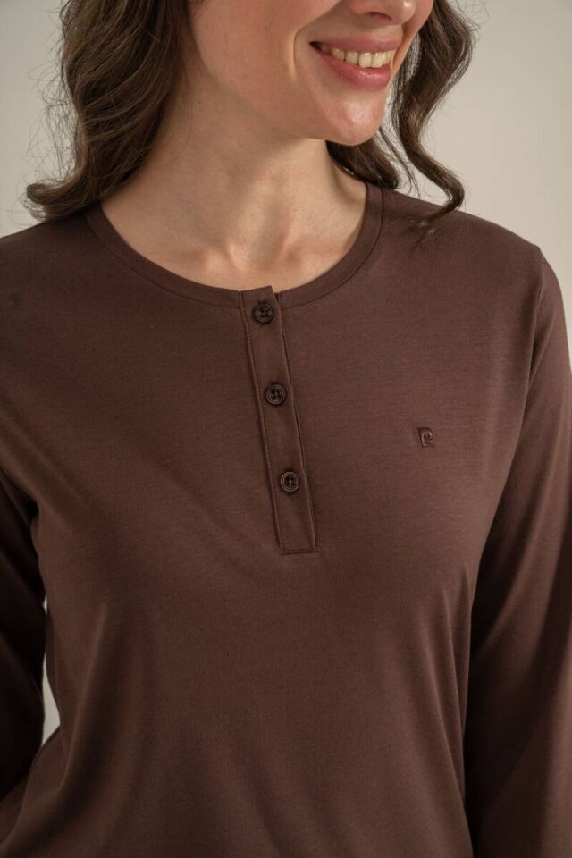 Pierre Cardin PC9281 Kadın Uzun Kollu Pamuk Modal Pijama Takımı