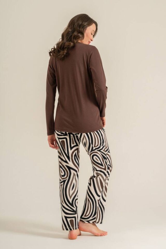 Pierre Cardin PC9281 Kadın Uzun Kollu Pamuk Modal Pijama Takımı