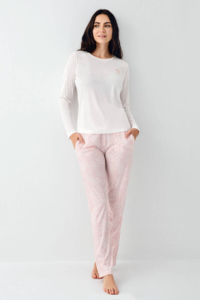 Pierre Cardin PC9085 Kadın Gömlek Yaka Modal Pamuk Pijama Takımı