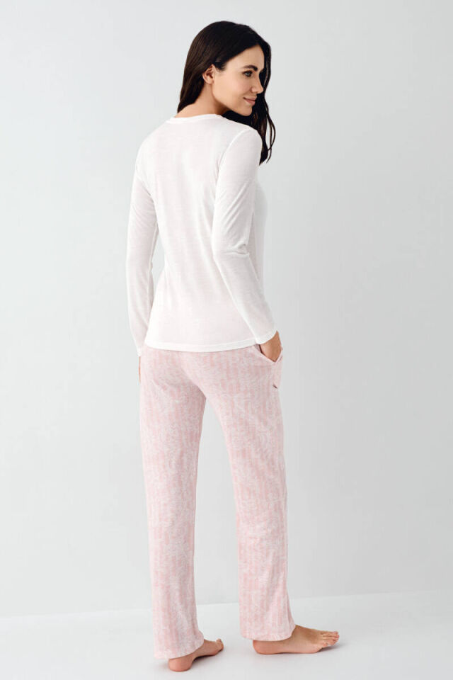 Pierre Cardin PC9085 Kadın Gömlek Yaka Modal Pamuk Pijama Takımı