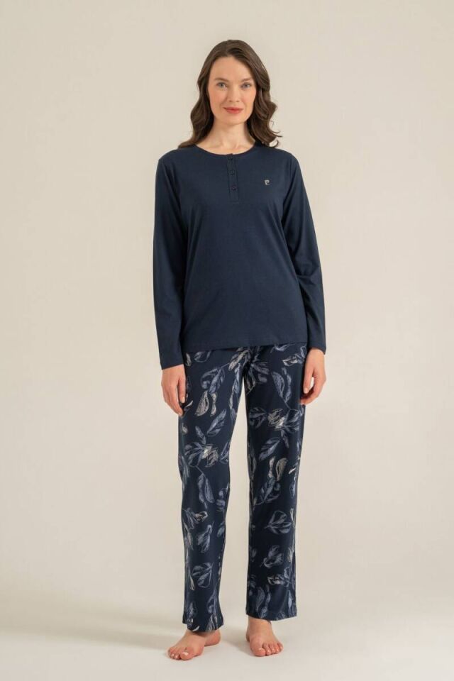 Pierre Cardin PC9258 Kadın Uzun Kollu Penye Pijama Takımı