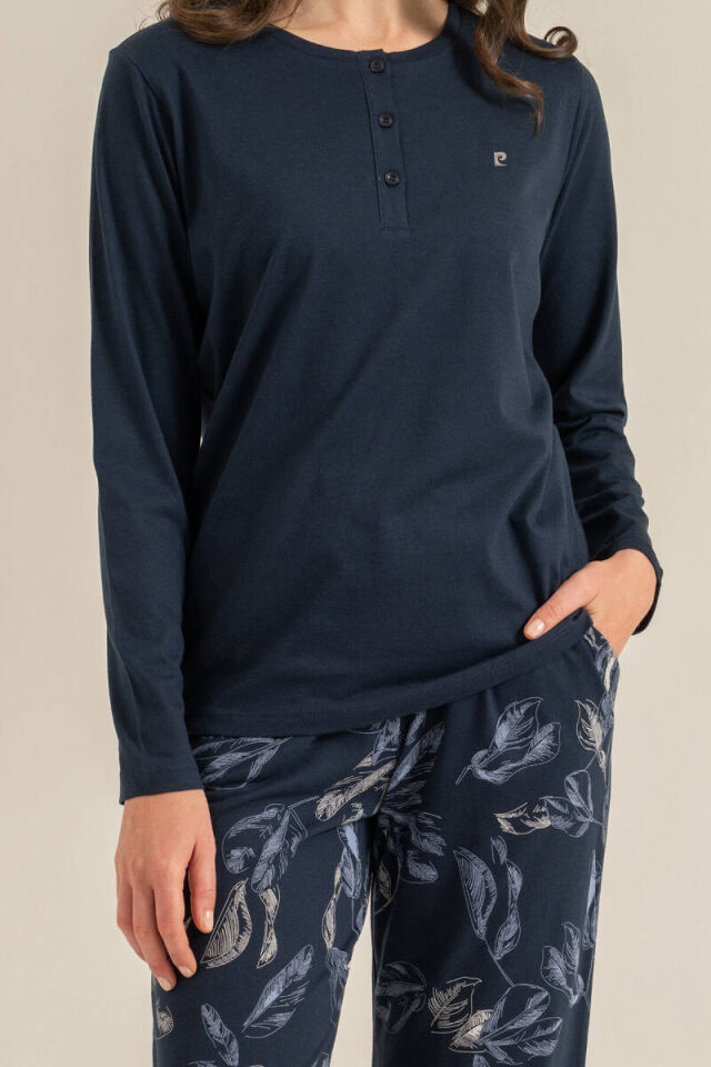 Pierre Cardin PC9258 Kadın Uzun Kollu Penye Pijama Takımı