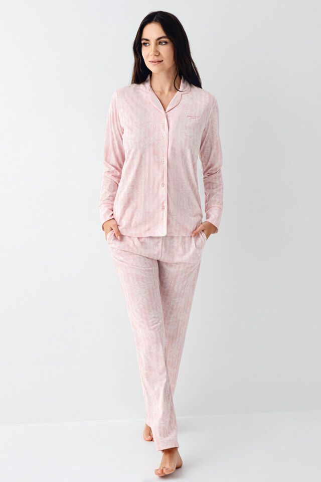 Pierre Cardin PC9087 Kadın Giyim Modal & Pamuk Uzun Kollu Pijama Takımı