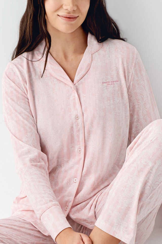 Pierre Cardin PC9087 Kadın Giyim Modal & Pamuk Uzun Kollu Pijama Takımı