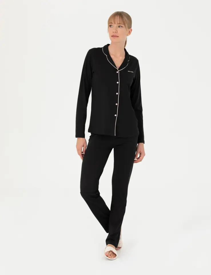 Pierre Cardin PC7717 Kadın Modal Pamuk Gömlek Pijama Takımı