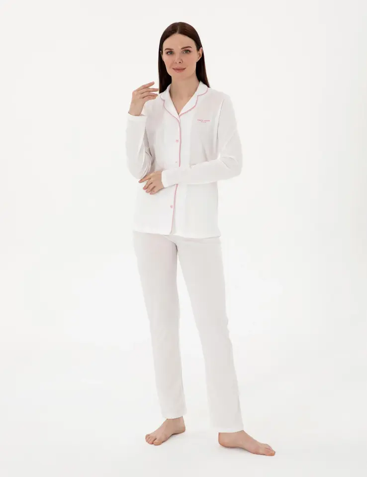 Pierre Cardin PC7717 Kadın Modal Pamuk Gömlek Pijama Takımı