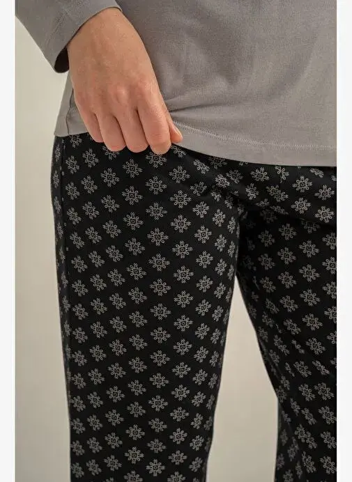 Pierre Cardin PC9289 Kadın Çift Cepli Uzun Kollu Pamuk Modal Pijama Takımı