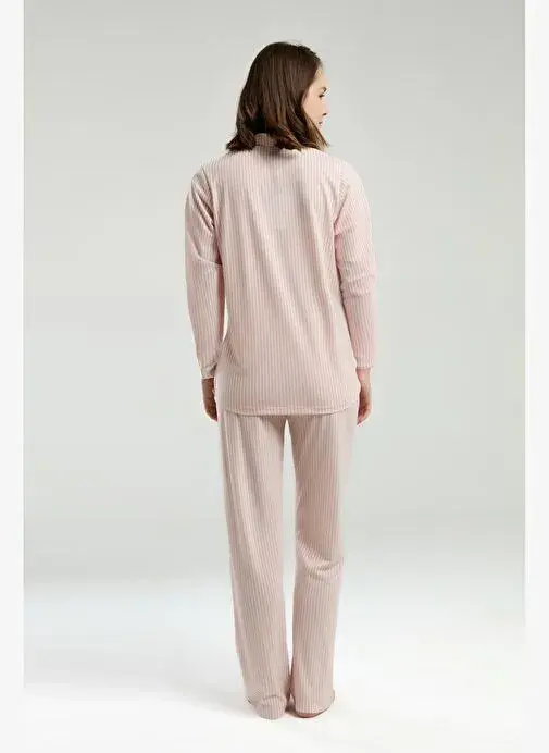 Pierre Cardin 9020 Kadın Uzun Kollu Gömlek Pijama Takımı