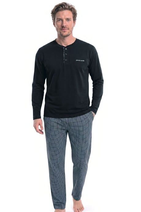Pierre Cardin 6146 Erkek Uzun Kollu Yakası Düğmeli Penye Pijama Takımı