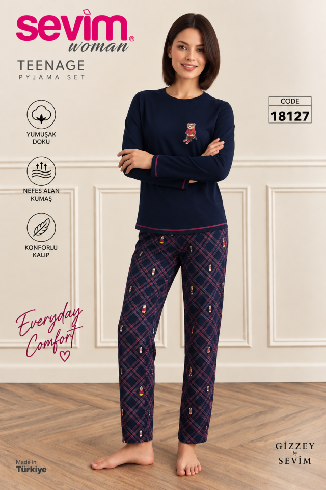Sevim Woman 18127 Kadın Uzun Kollu Pijama Takımı