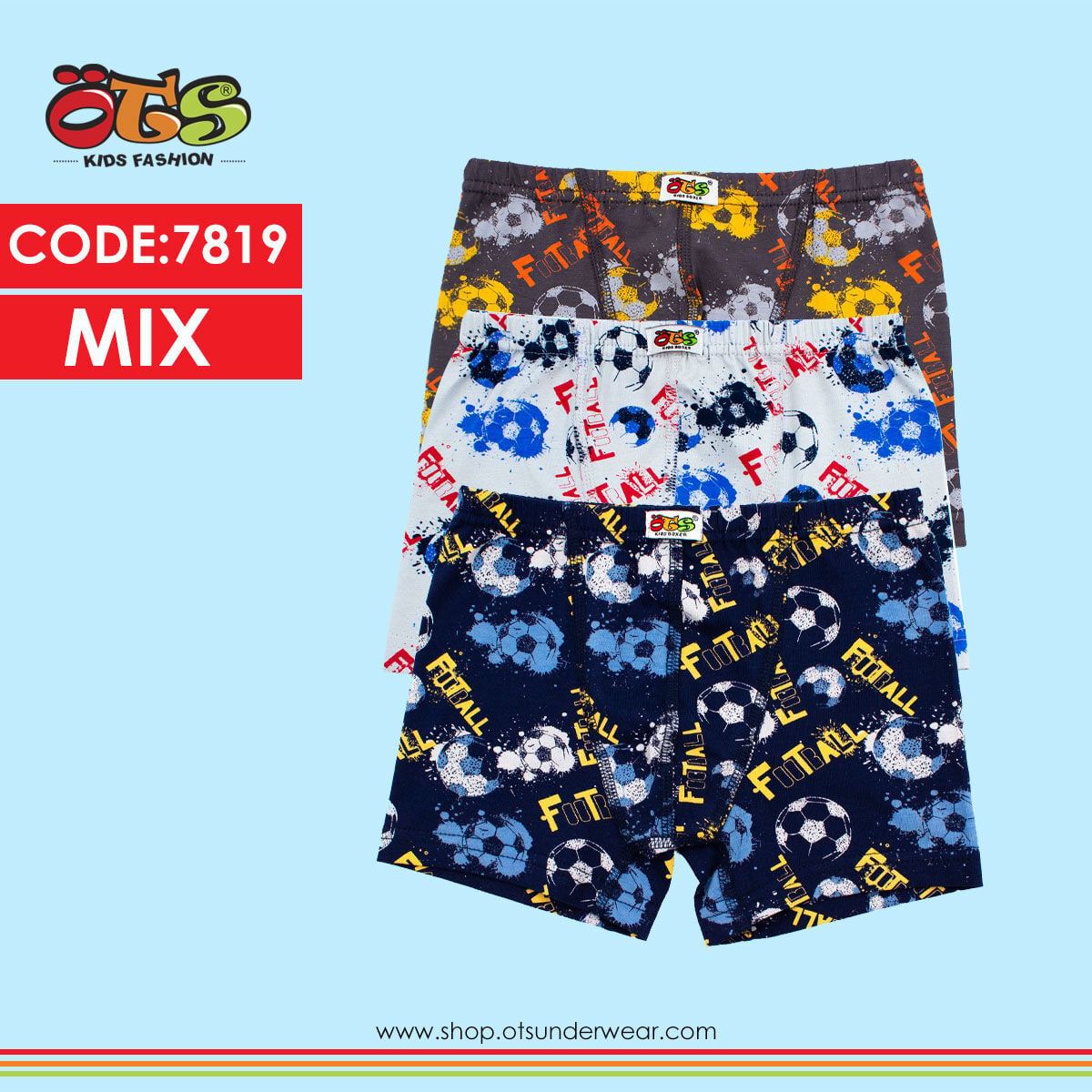 ÖTS Erkek Çocuk Pamuklu Boxer (7819)