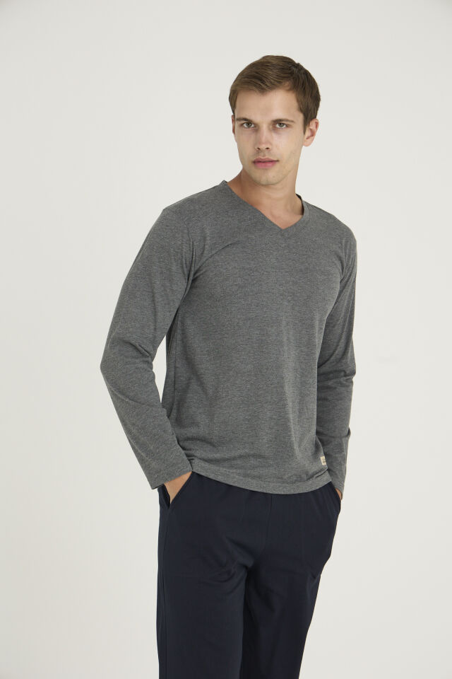 KLY 9135 V Yaka Pijama Takımı