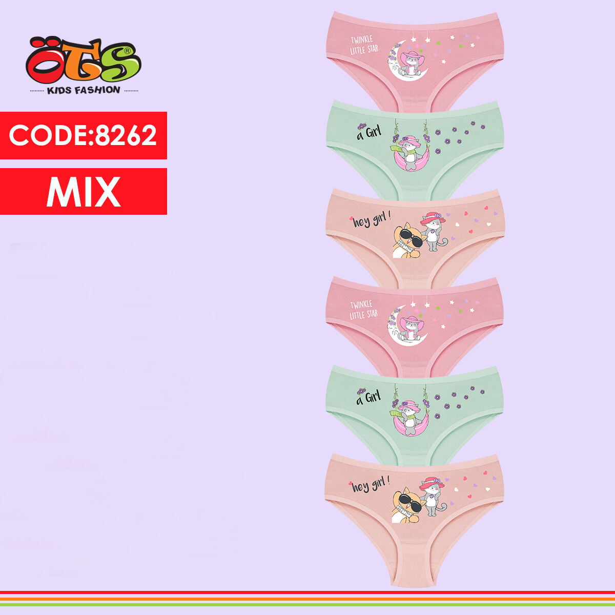 ÖTS 8262 Kız Çocuk Slip Külot