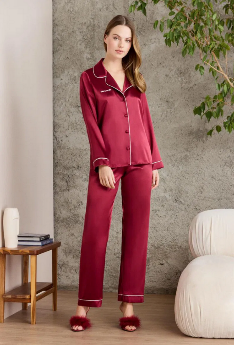 Pierre Cardin Pijama Takımı 1200 Bordo resmi