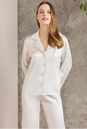 Pierre Cardin Saten Biyeli Pijama Takımı 1200 Ekru resmi
