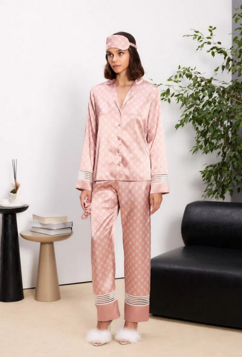 Pierre Cardin Saten Dantelli Pijama Takımı 1320 Brandy resmi