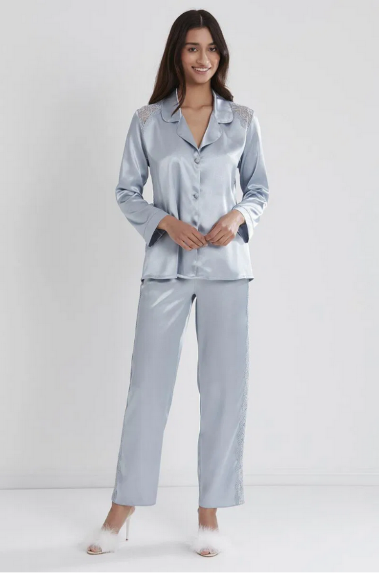 Pierre cardin Saten Dantelli Pijama Takımı 1438 Mist resmi