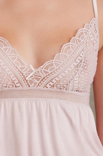 Pierre Cardin Dantelli Penye 3'lü Pijama Takımı 2820 Pudra resmi