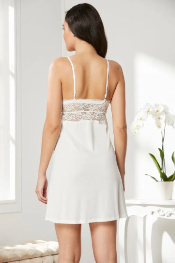 Pierre Cardin Penye Dantelli Gecelik ve Sabahlık Takım 4020 Ekru resmi