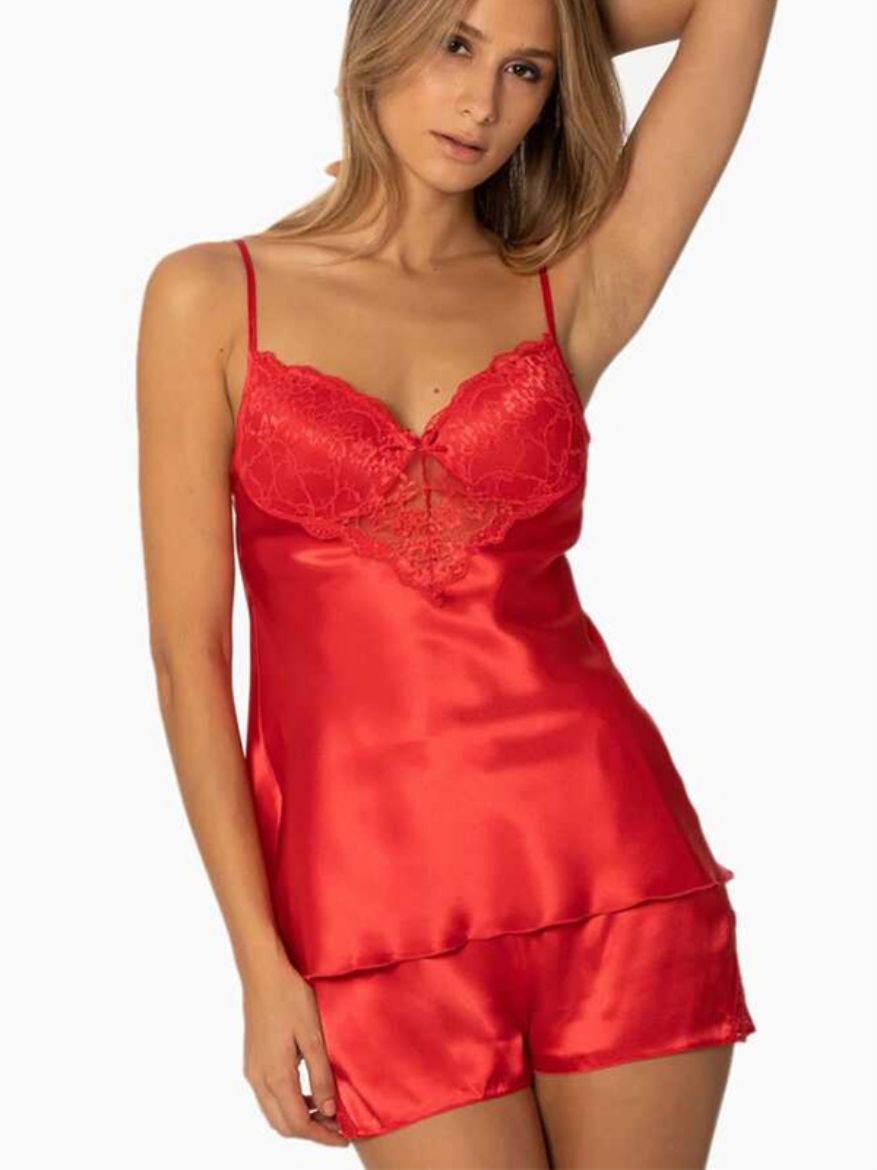 Pierre Cardin Dantelli Şort Takım 425 Kırmızı resmi