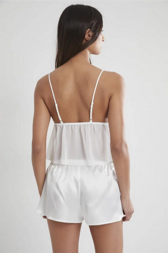 Pierre Cardin Saten Dantelli Şort Babydoll Takım 450 Ekru resmi