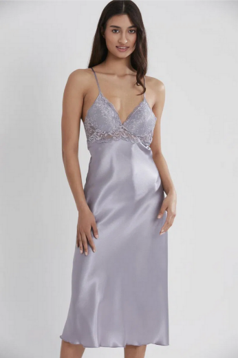 Pierre Cardin Saten Dantelli Kadın Gecelik ve Sabahlık Takımı 4370 Royal resmi