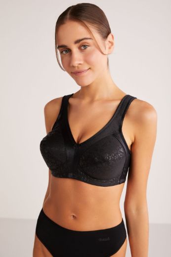 Kom Carmina Baskılı Toparlayıcı Sütyen Siyah resmi