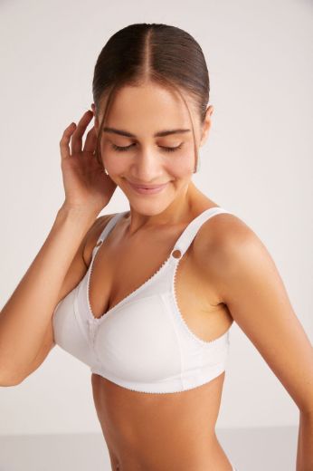 Kom Carol Pamuklu Balensiz Sutyen Beyaz resmi