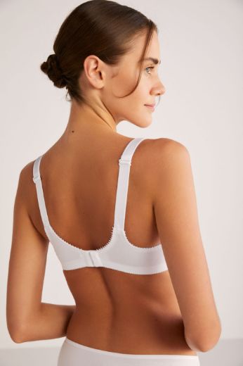 Kom Carol Pamuklu Balensiz Sutyen Beyaz resmi