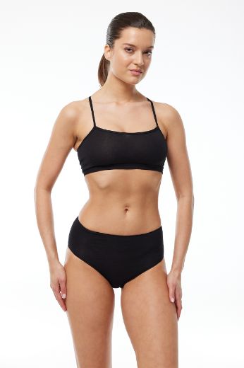 Malabadi 2'li Paket Modal Yüksek Bel Slip Külot 1955  Siyah resmi