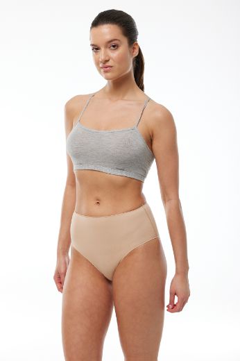 Malabadi 2'li Paket Modal Yüksek Bel Slip Külot 1955  Ten resmi