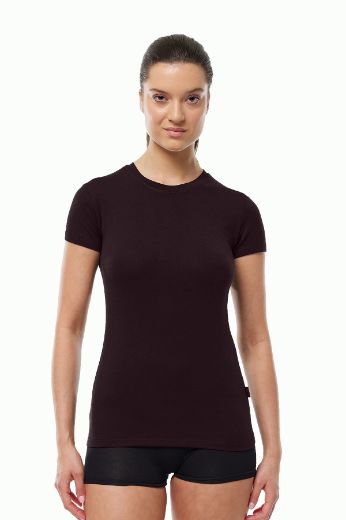 Malabadi Yuvarlak Yaka Kısa Kollu Modal Body 191 Kahverengi resmi