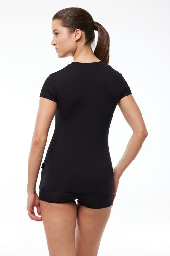 Malabadi Yuvarlak Yaka Kısa Kollu Modal Body 191 Siyah resmi