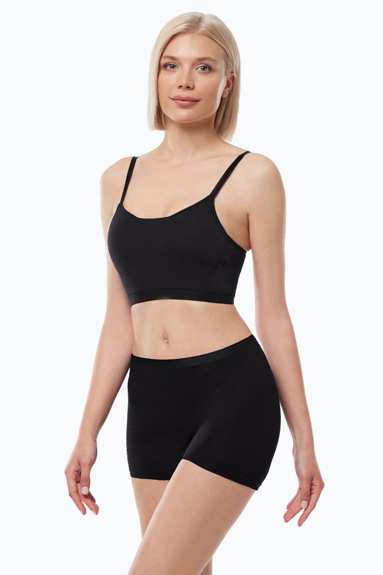 Malabadi Kadın İz Yapmayan Modal Yüksek Bel Boxer 108 Siyah resmi