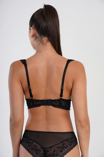 New Bra Desteksiz Sütyen Külot Takım 4006 Siyah resmi