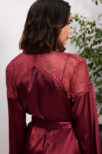 Pierre Cardin Saten Altılı Gelin Çeyiz Seti 6035 Bordo resmi