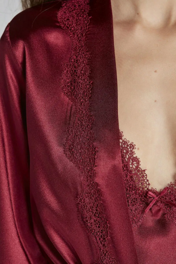 Pierre Cardin Saten Altılı Gelin Çeyiz Seti 6965 Bordo resmi