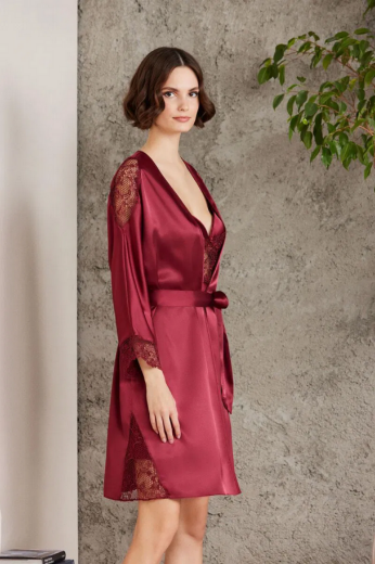 Pierre Cardin Saten Altılı Gelin Çeyiz Seti 6000 Bordo resmi