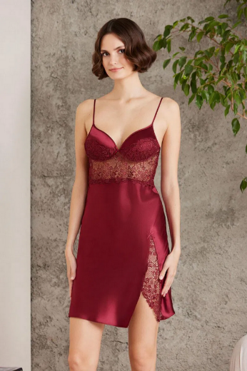 Pierre Cardin Saten Altılı Gelin Çeyiz Seti 6000 Bordo resmi