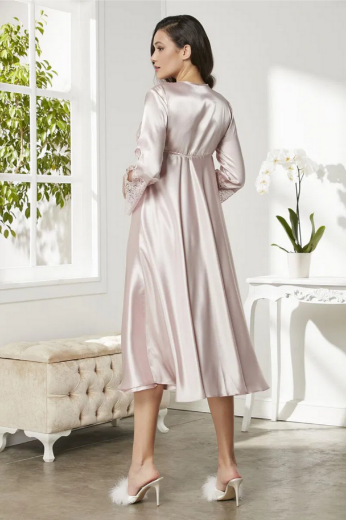 Pierre Cardin Saten Altılı Gelin Çeyiz Seti 6620 Pudra resmi