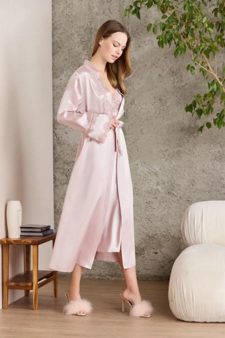 Pierre Cardin Saten Altılı Gelin Çeyiz Seti 6960 Pudra resmi