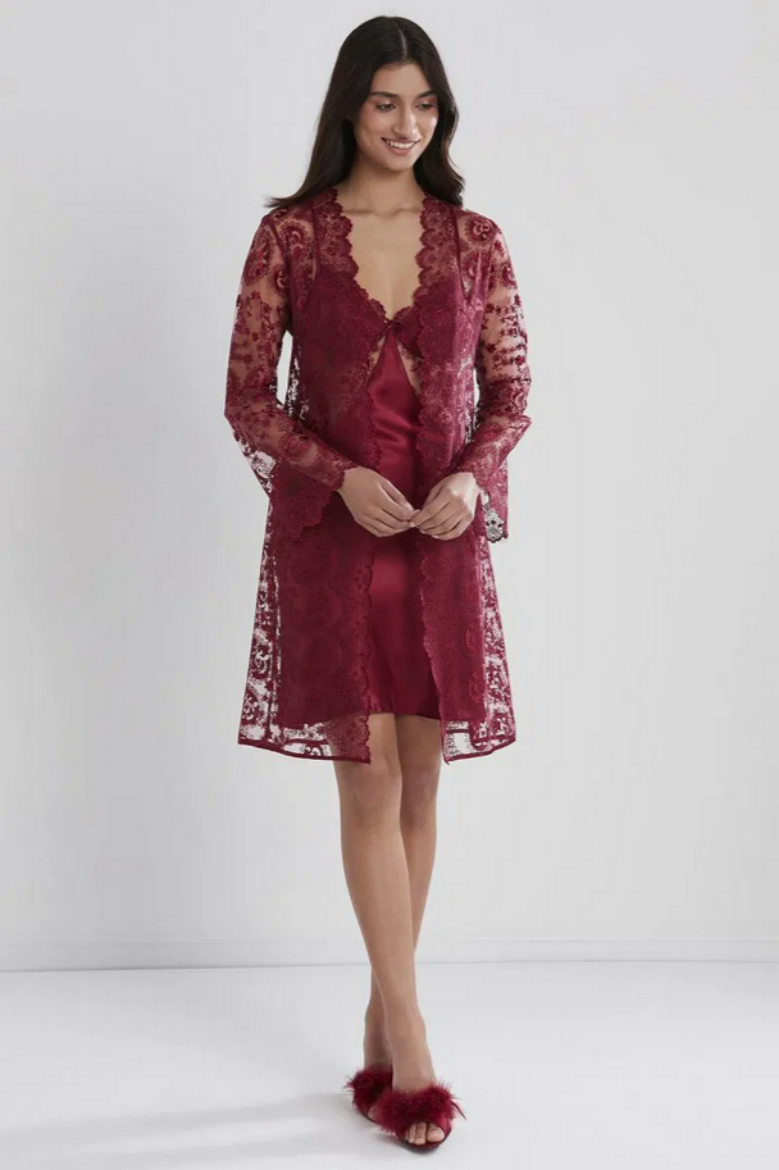 Pierre Cardin Saten Altılı Gelin Çeyiz Seti 6225 Bordo resmi